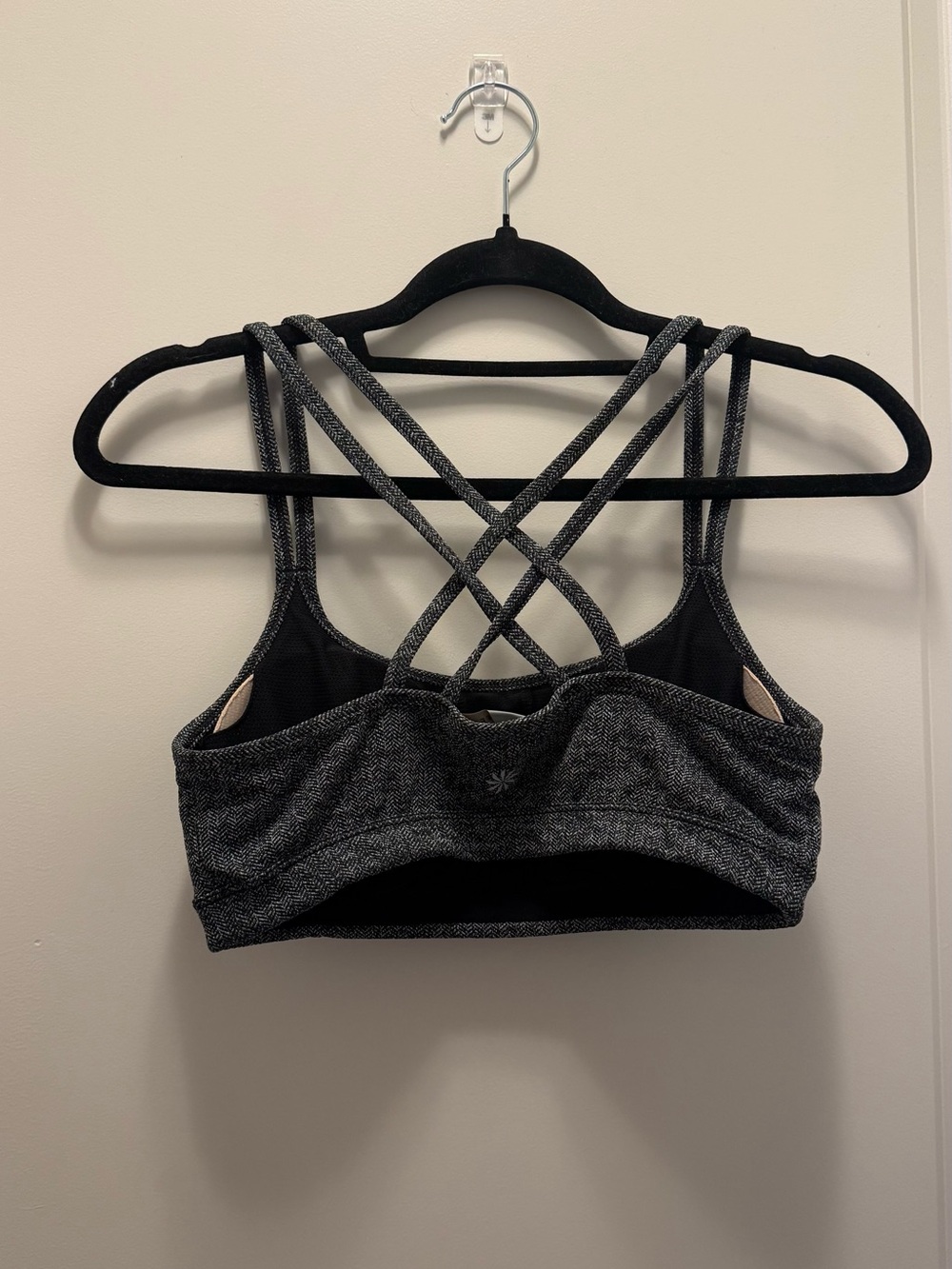 Athleta Heather Black & Gray Crisscross Strappy Sports Bra - Picture 2 of 2